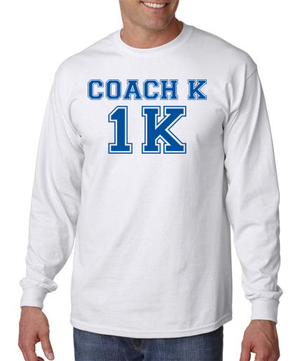 Coach K 1K on Mens LS shirt